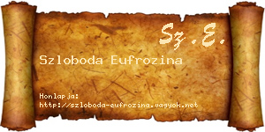 Szloboda Eufrozina névjegykártya