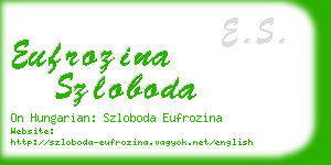 eufrozina szloboda business card
